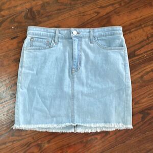 O2 Denim stretch faded mini skirt. Size M